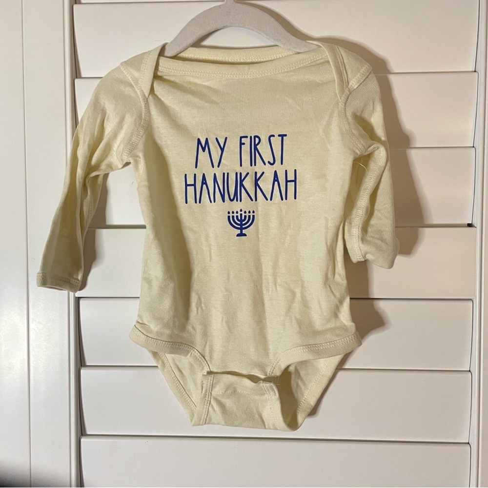 Sweet Wink My First Hanukah Onesie Cream Size 6-12 months